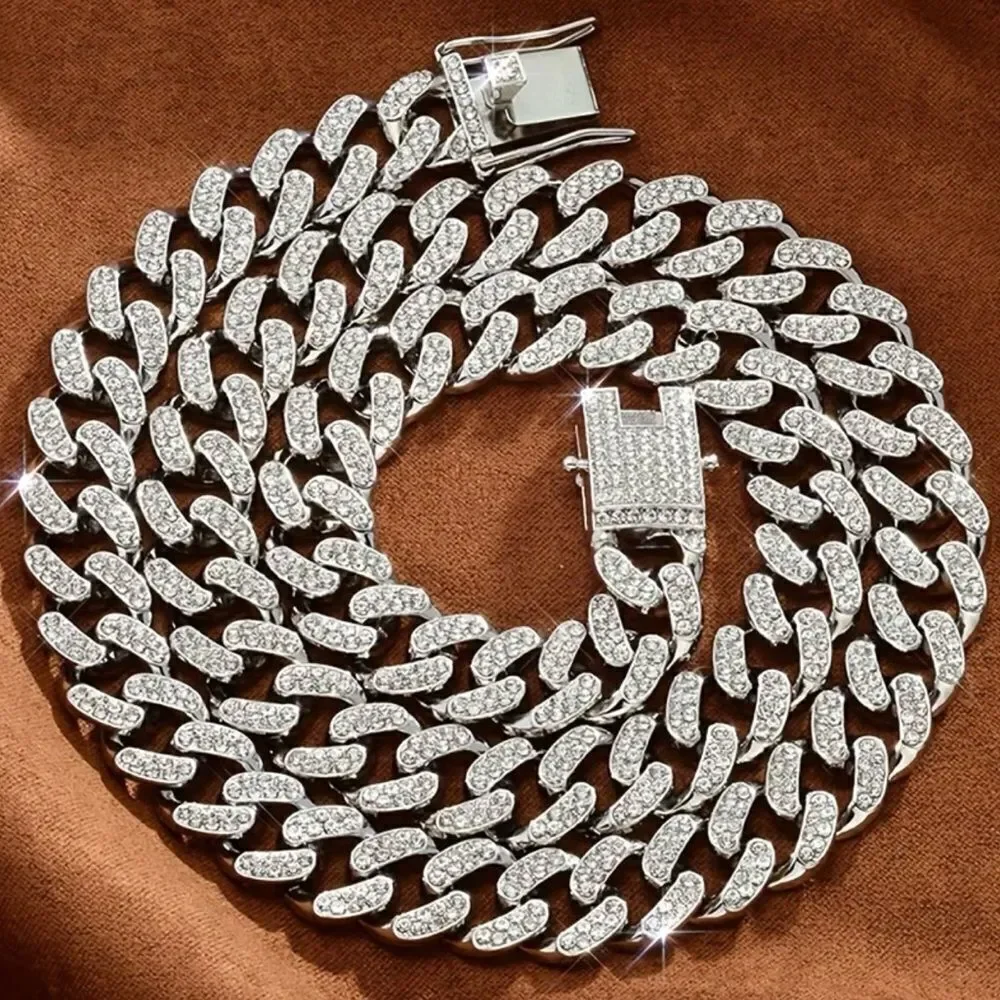 🩶 NEW Men's or Women’s Silver Rhinestone Chain Necklace 🩶